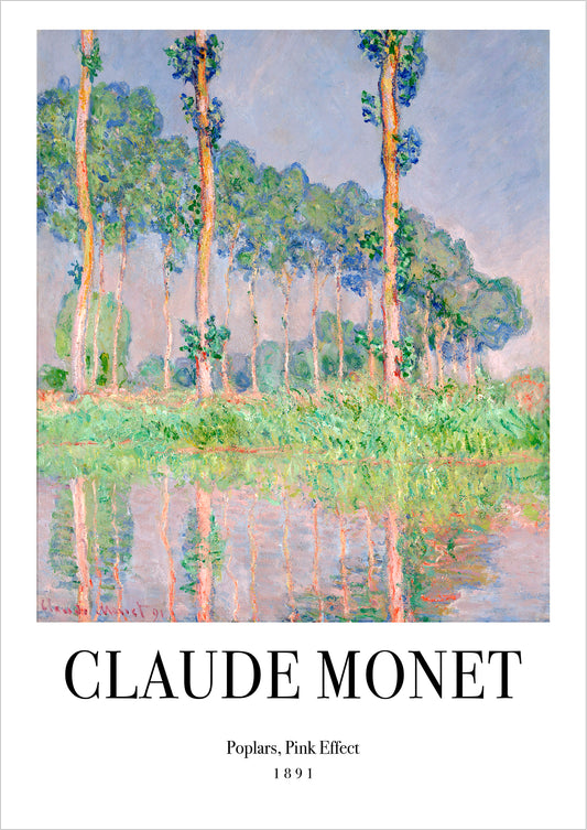 Poplars, Pink Effect von Claude Monet als Poster, freigestellt auf weißem Hintergrund