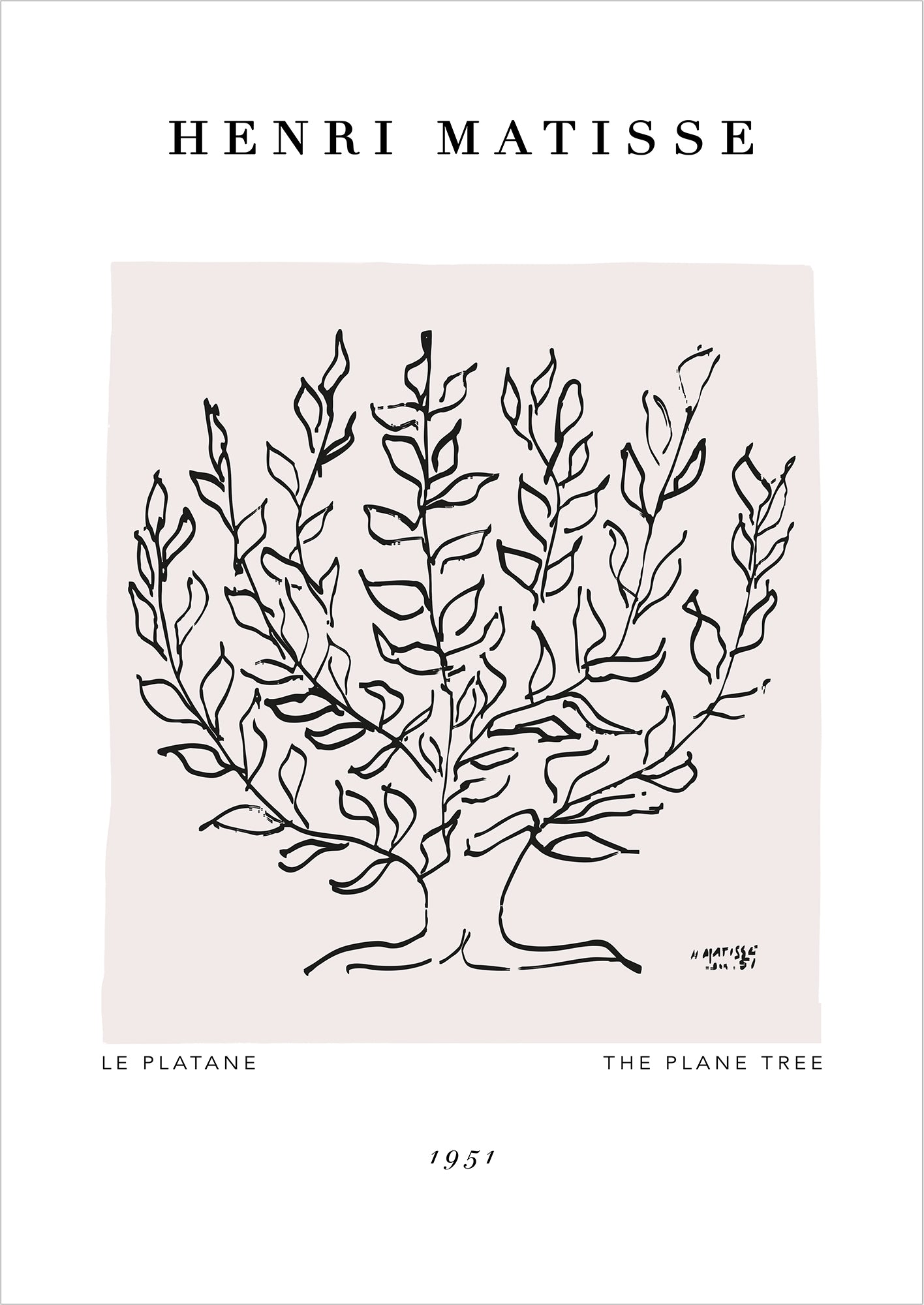 The Plane Tree von Henri Matisse Poster auf weißem Hintergrund freigestellt