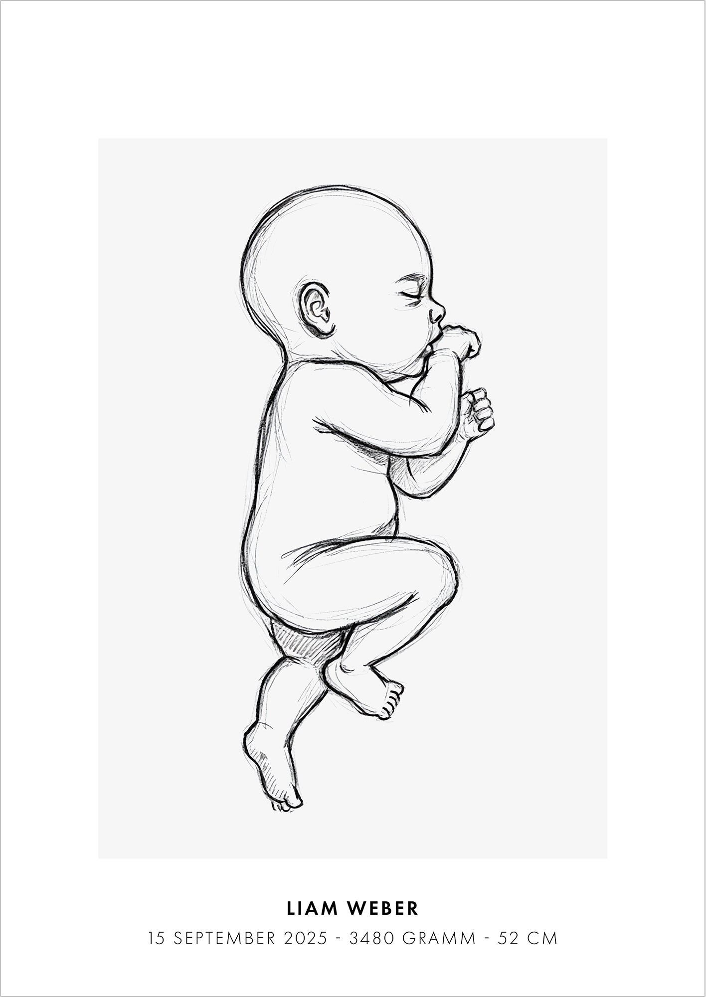 Poster Baby Sketch Geburtsposter freigestellt