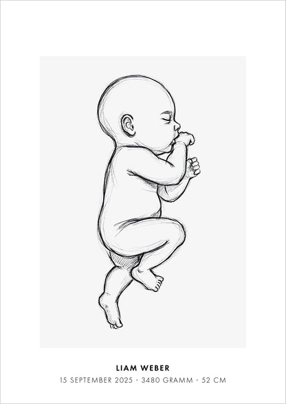 Poster Baby Sketch Geburtsposter freigestellt