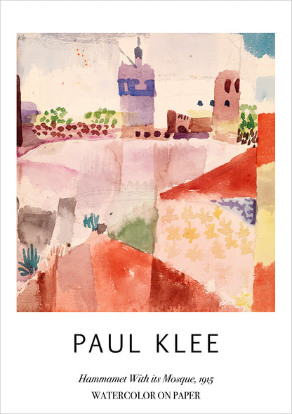 Hammamet With its Mosque von Paul Klee als Poster, freigestellt auf weißem Hintergrund
