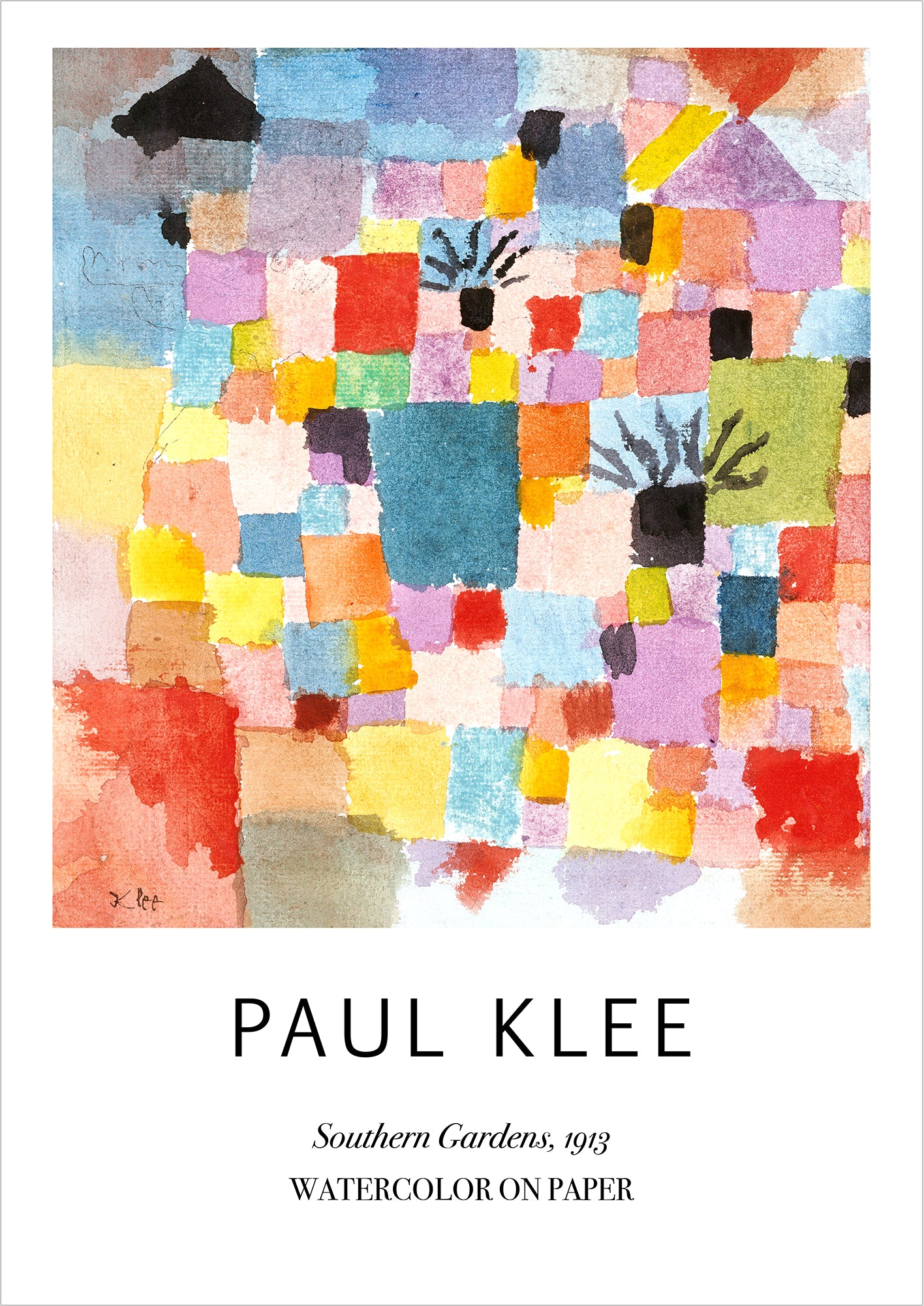 Southern Gardens von Paul Klee als Poster, freigestellt auf weißem Hintergrund