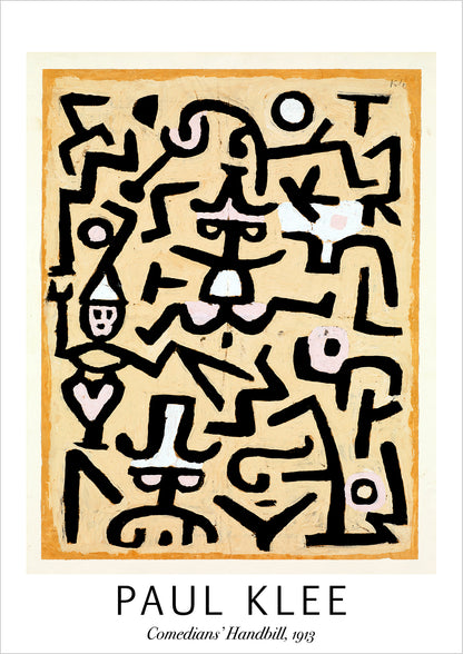 Comedians’ Handbill von Paul Klee als Poster, freigestellt auf weißem Hintergrund