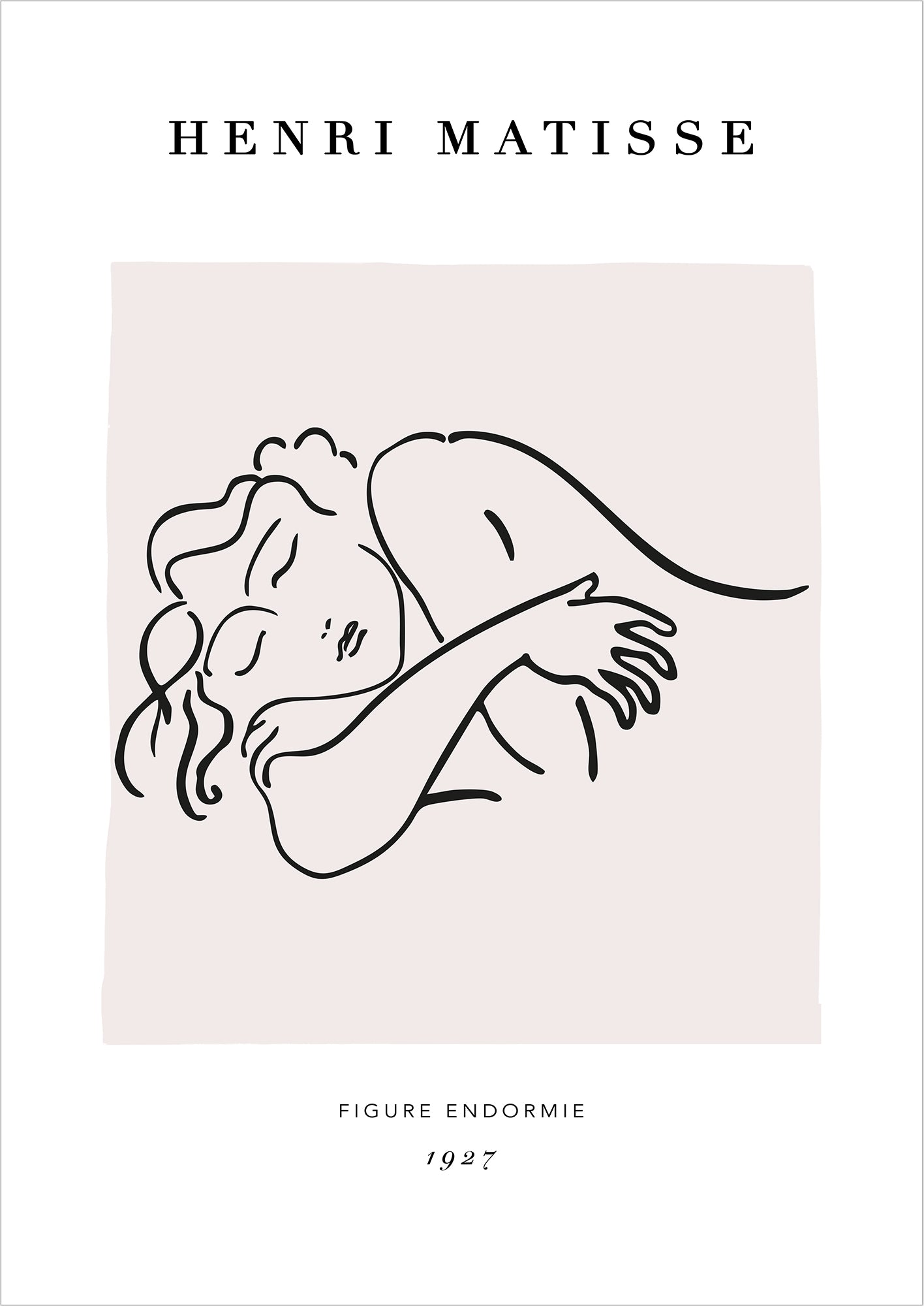 Sleeping Woman von Henri Matisse Poster auf weißem Hintergrund freigestellt