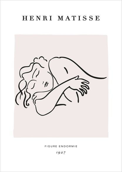 Sleeping Woman von Henri Matisse Poster auf weißem Hintergrund freigestellt