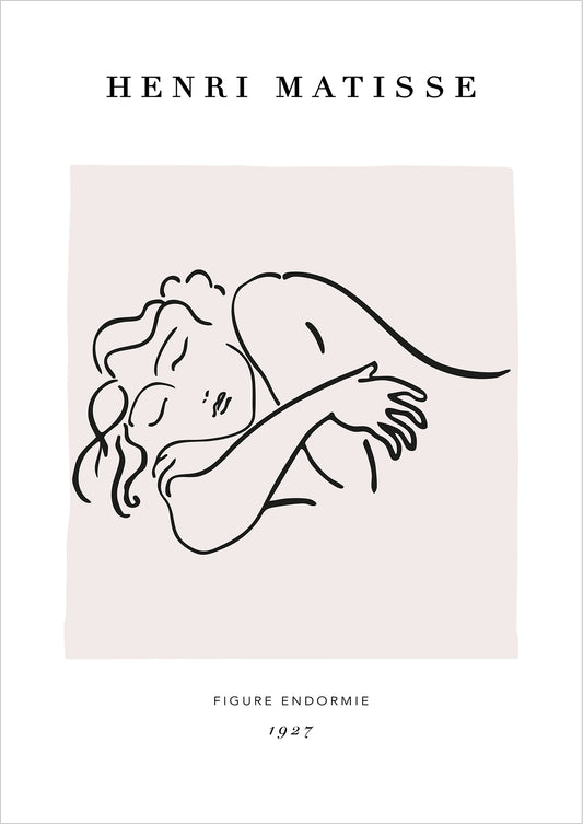 Sleeping Woman von Henri Matisse Poster auf weißem Hintergrund freigestellt
