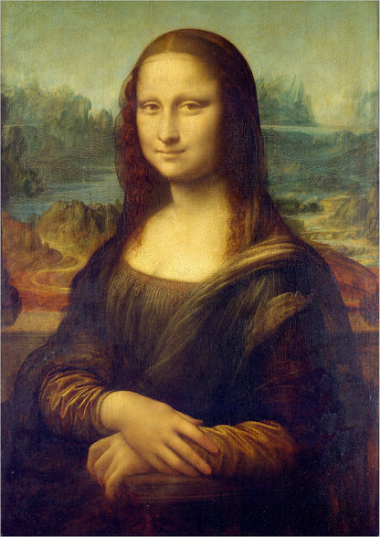 Mona Lisa von Leonardo da Vinci Poster auf weißem Hintergrund freigestellt