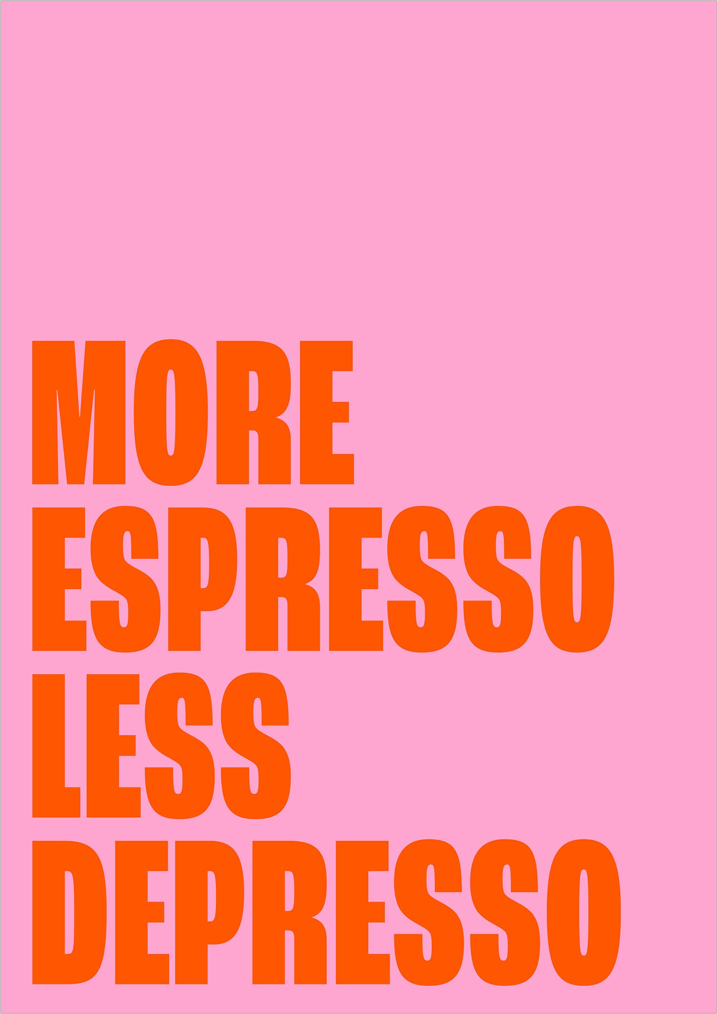 Poster freigestellt auf weißem Hintergrund mit pinkem Hintergrund und orangenem Text