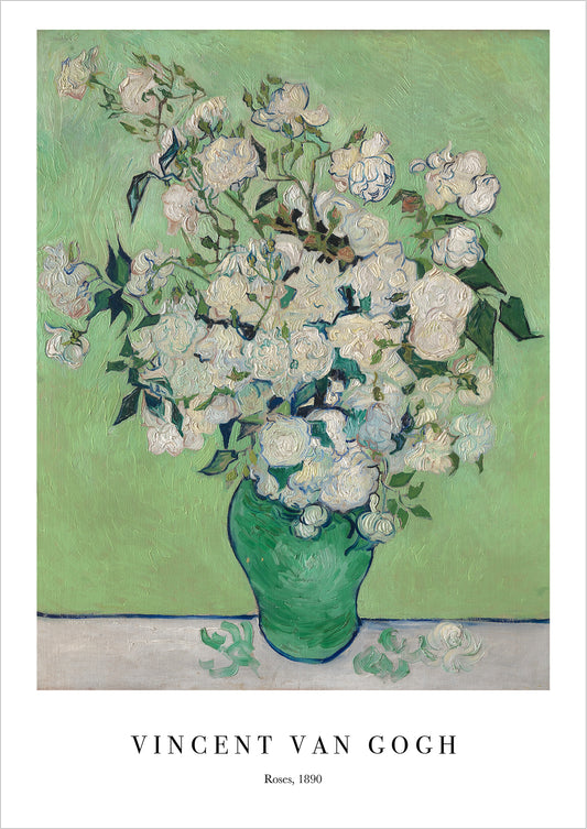 Roses von Vincent van Gogh als Poster, freigestellt auf weißem Hintergrund