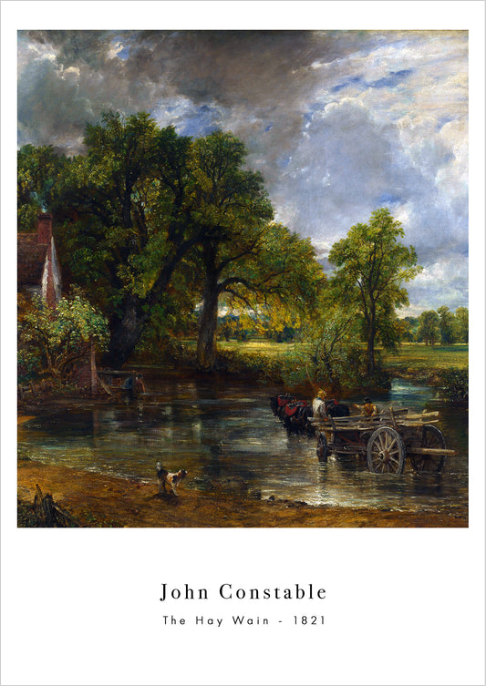 The Hay Wain von John Constable Poster auf weißem Hintergrund freigestellt