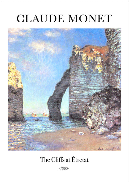 The Cliffs at Étretat von Claude Monet als Poster, freigestellt auf weißem Hintergrund