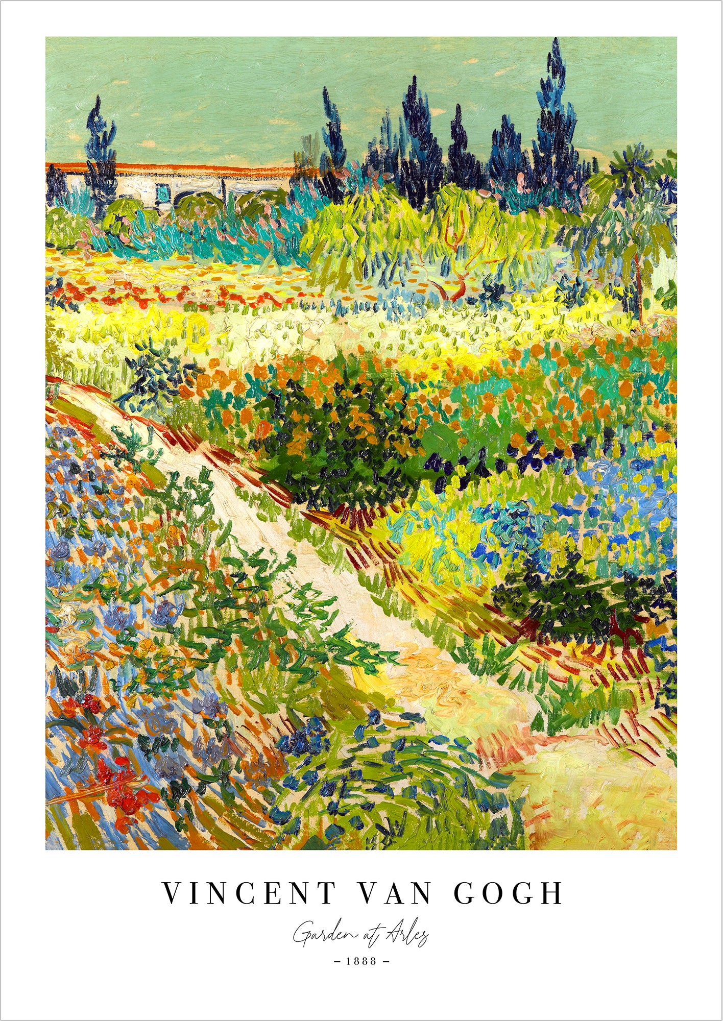 Garden at Arles von Vincent van Gogh als Poster, freigestellt auf weißem Hintergrund