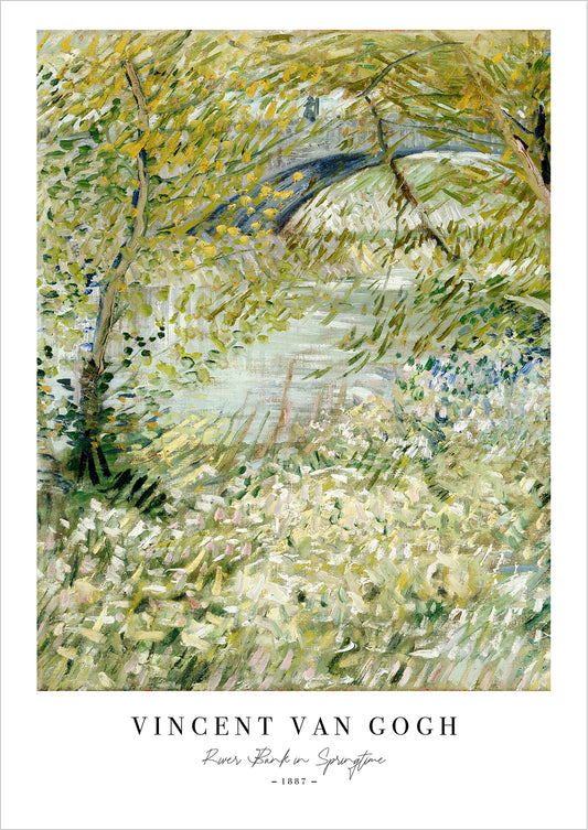 River Bank in Springtime von Vincent van Gogh als Poster, freigestellt auf weißem Hintergrund