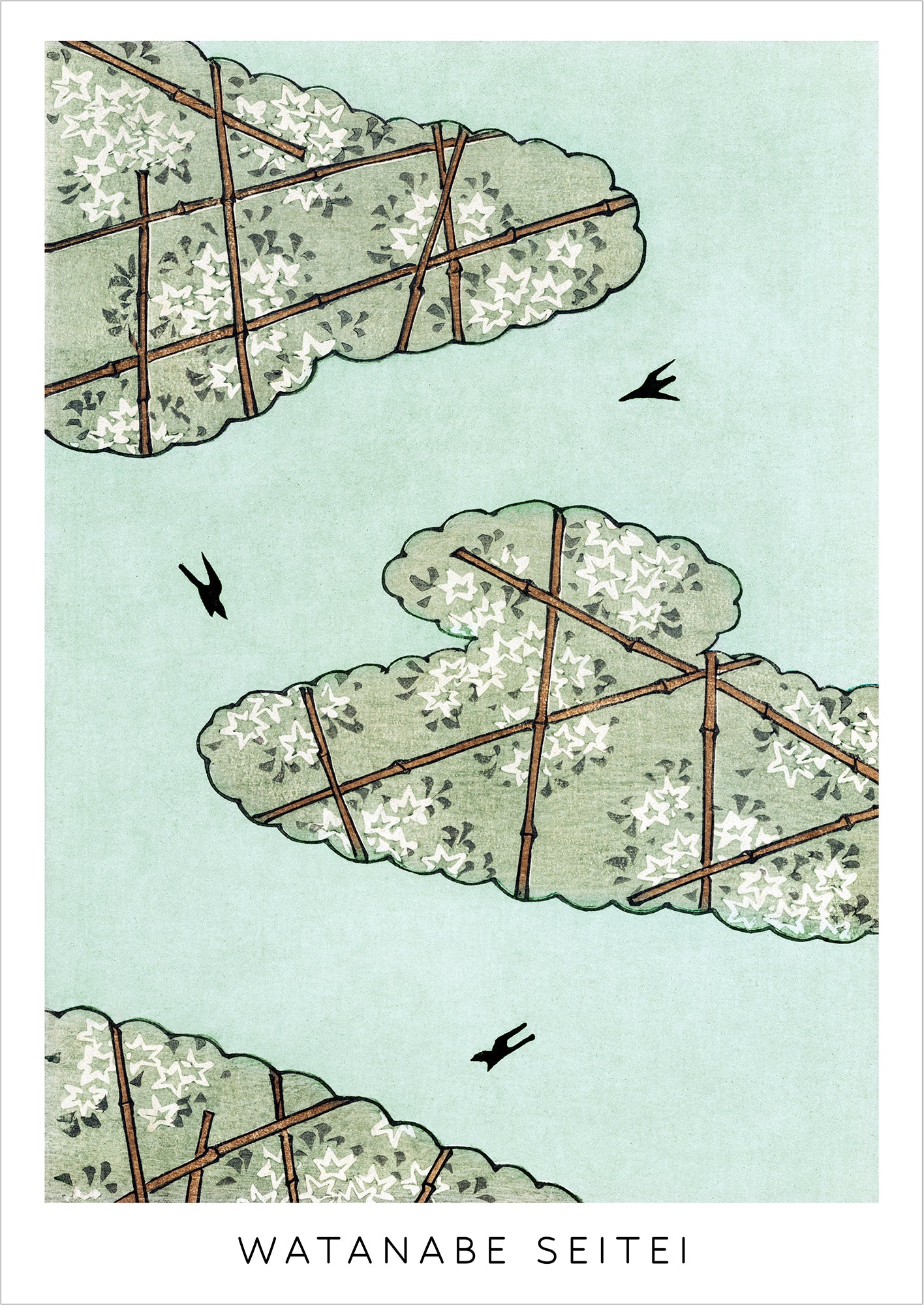 Sky Illustration von Watanabe Seitei als Poster, freigestellt auf weißem Hintergrund