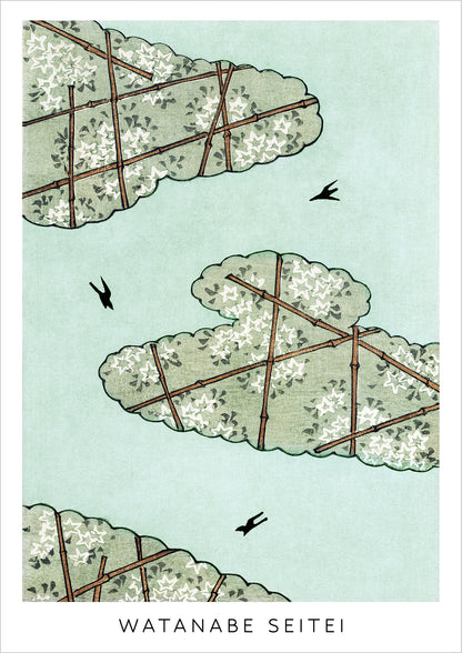 Sky Illustration von Watanabe Seitei als Poster, freigestellt auf weißem Hintergrund