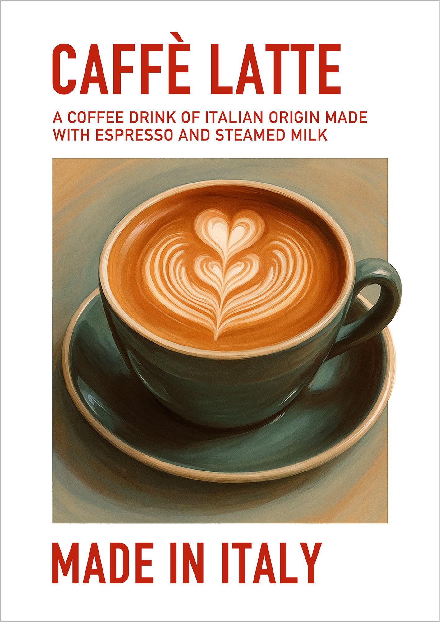 Künstlerisch gemaltes Latte-Art-Motiv