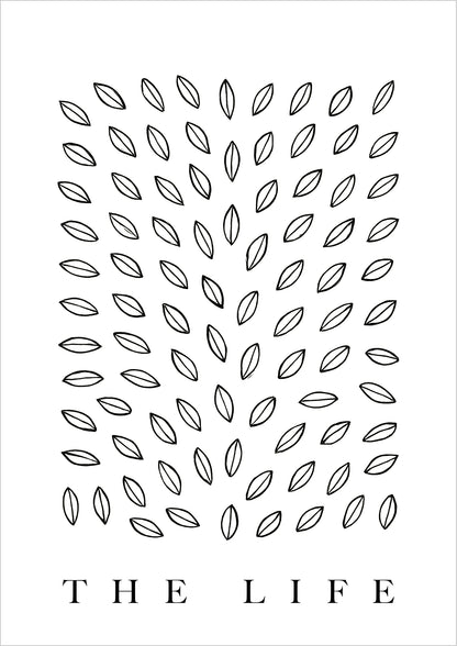 Symmetrisches Blättermuster als modernes Wanddesign