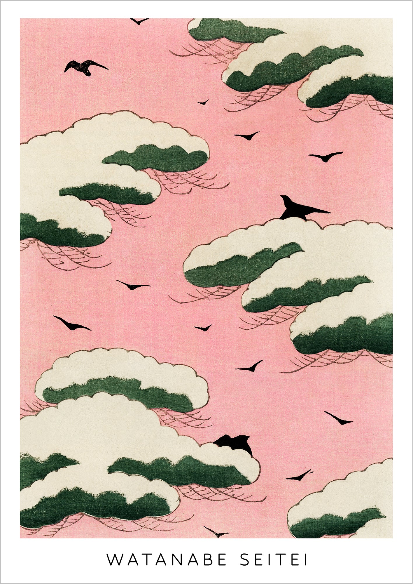 Pink Sky von Watanabe Seitei als Poster, freigestellt auf weißem Hintergrund