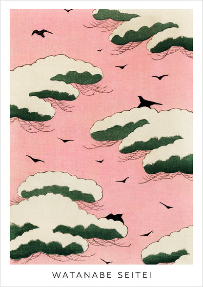 Pink Sky von Watanabe Seitei als Poster, freigestellt auf weißem Hintergrund