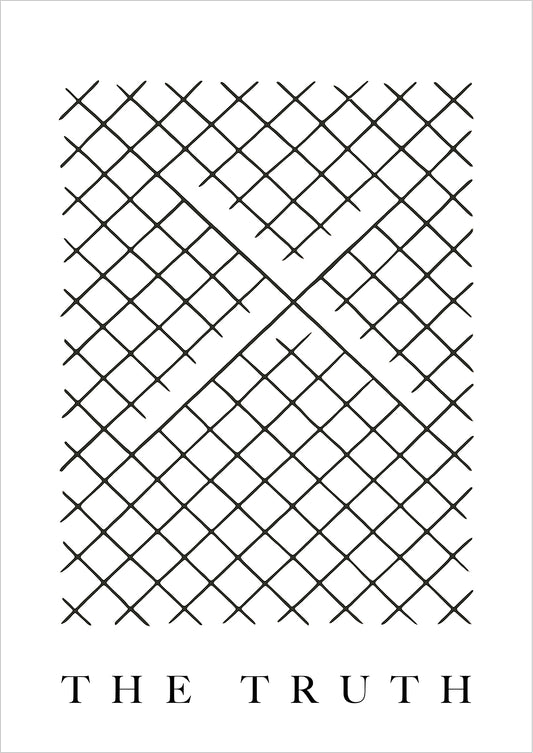 Minimalistisches Linienmuster mit X-förmiger Struktur