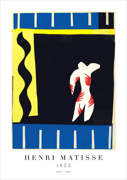 Jazz von Henri Matisse Poster auf weißem Hintergrund freigestellt