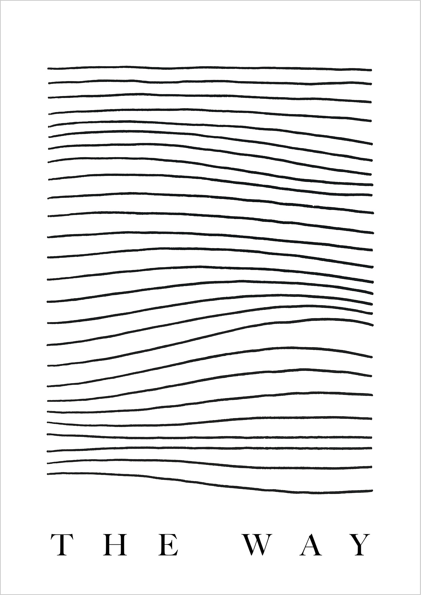 Wellenförmige horizontale Linien auf weißem Hintergrund