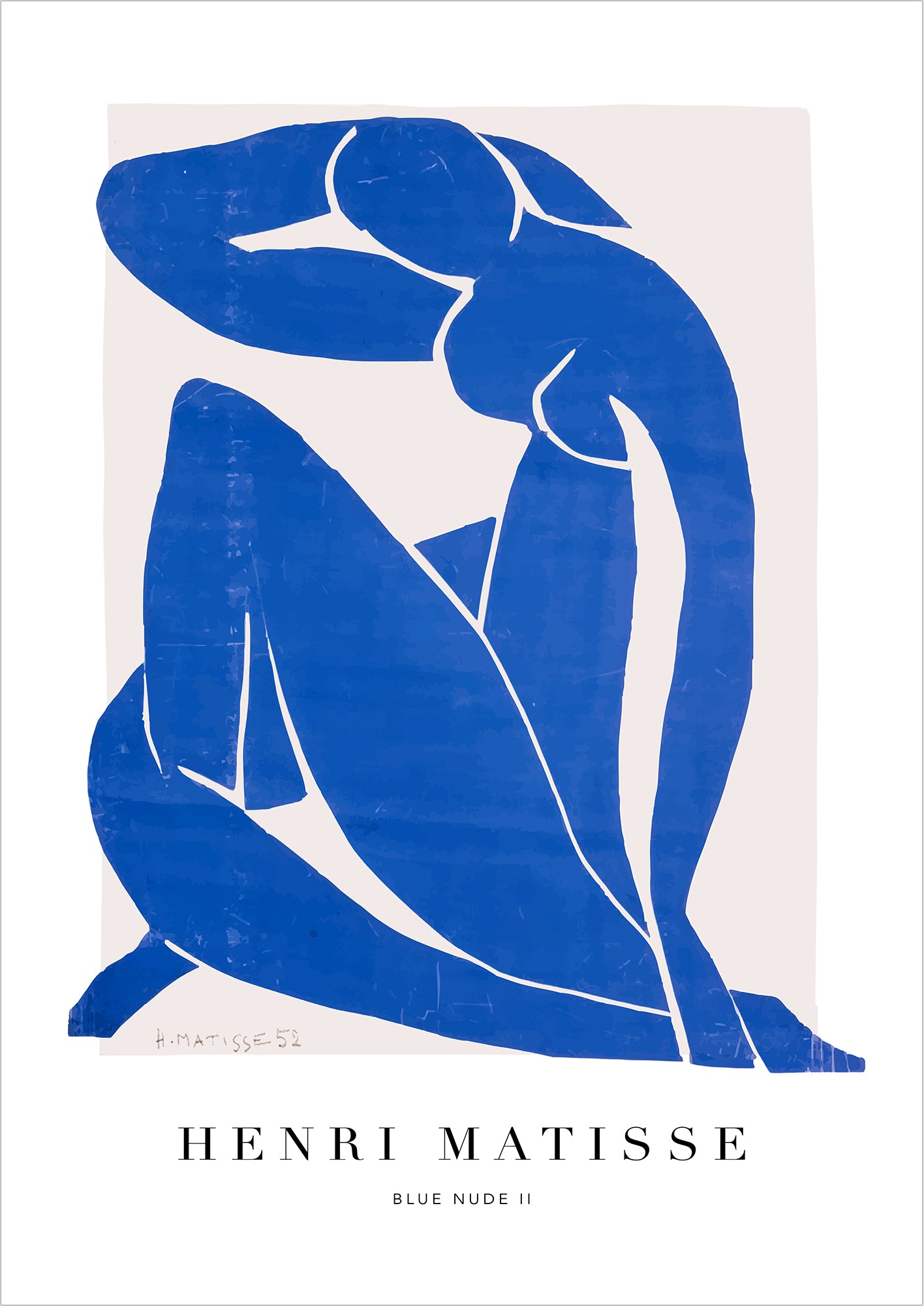 Blue Nude II von Henri Matisse Poster auf weißem Hintergrund freigestellt