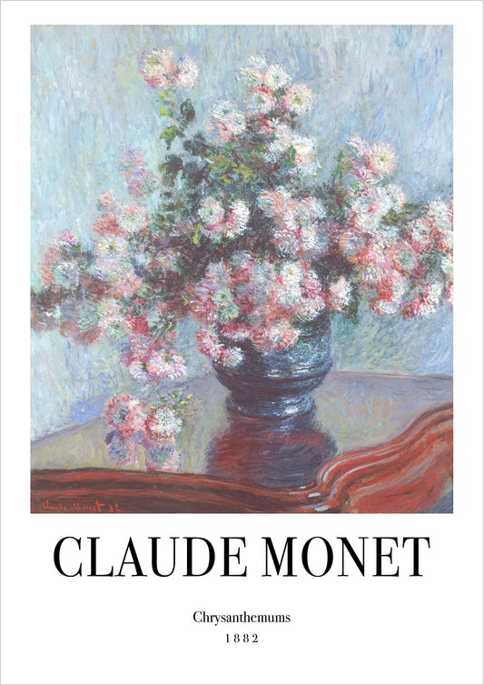 Chrysanthemums von Claude Monet als Poster, freigestellt auf weißem Hintergrund