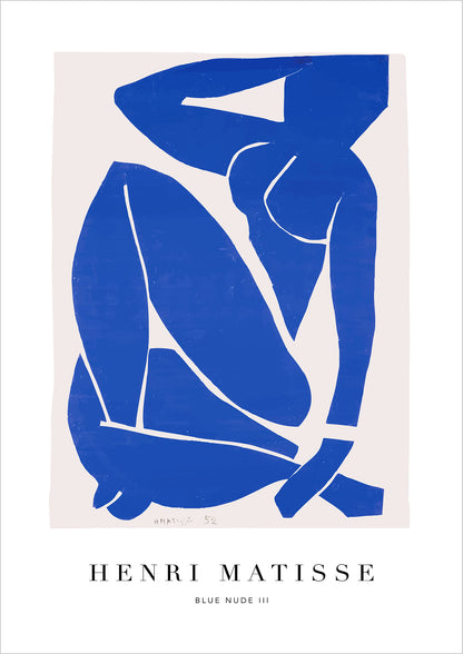 Blue Nude III von Henri Matisse Poster auf weißem Hintergrund freigestellt