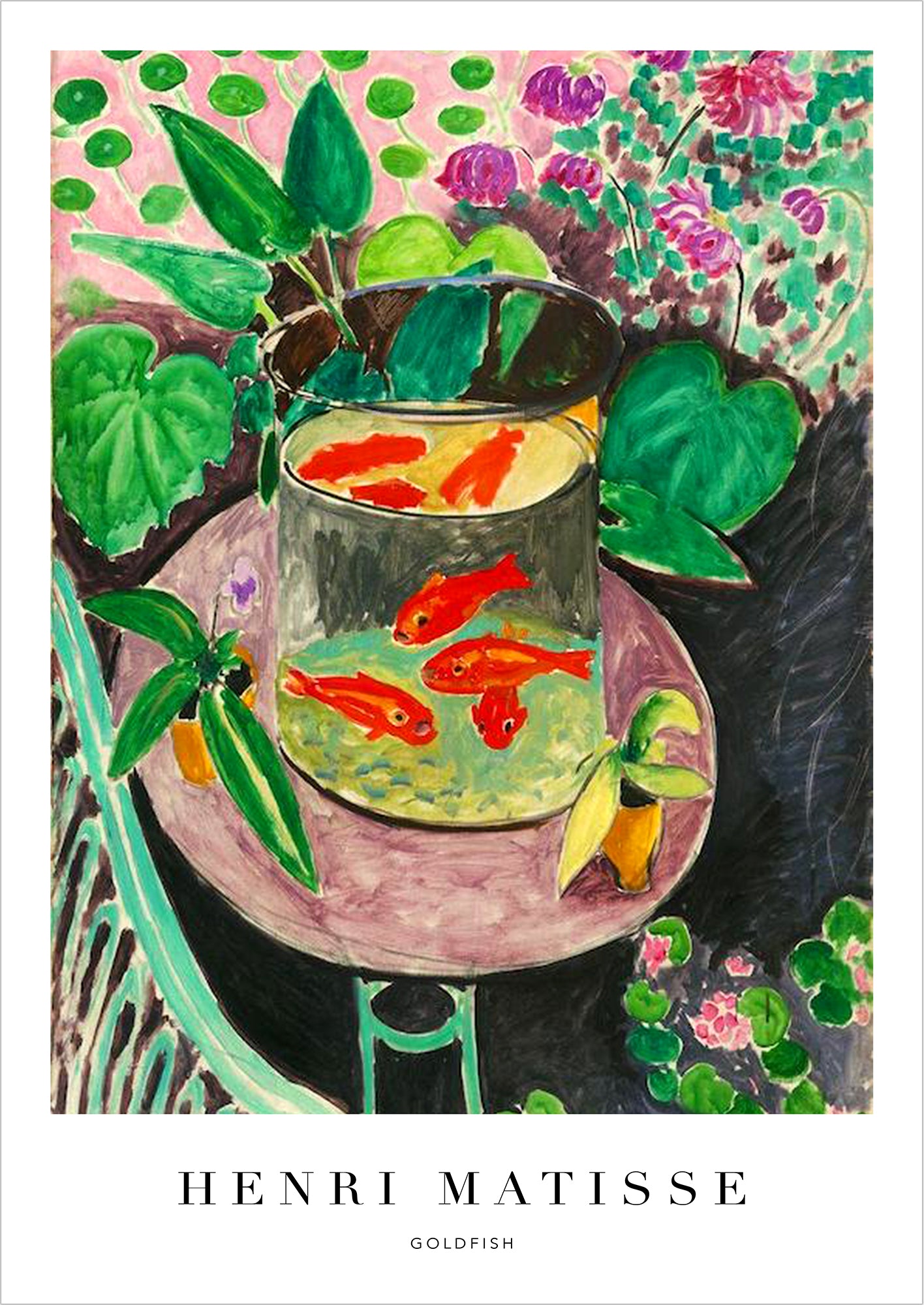 Goldfish von Henri Matisse Poster auf weißem Hintergrund freigestellt