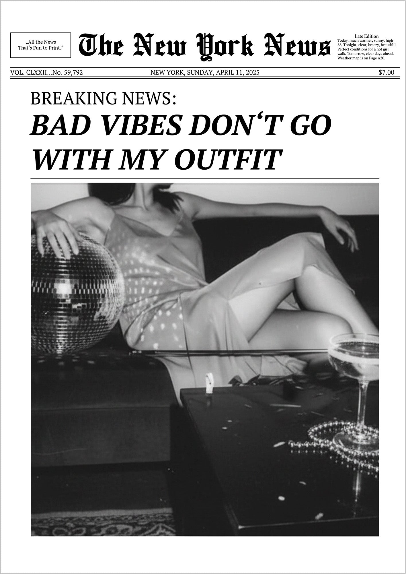 Poster Bad Vibes Don’t Go With My Outfit freigestellt