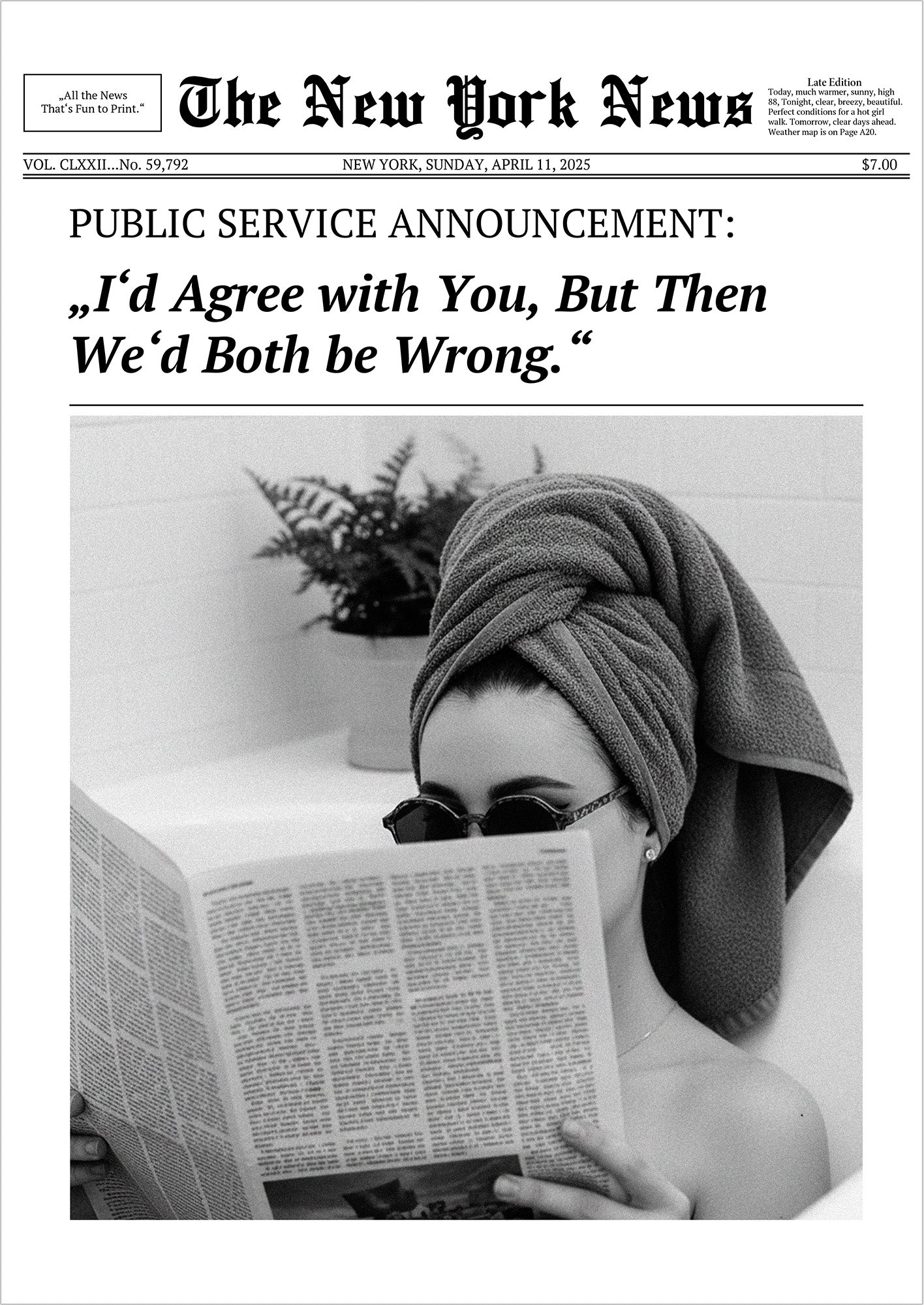 Poster I’d Agree with You, But Then We’d Both be Wrong. freigestellt