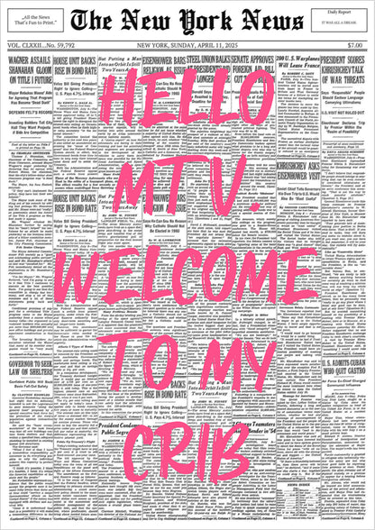 Poster Hello MTV, Welcome To My Crib – Pink freigestellt