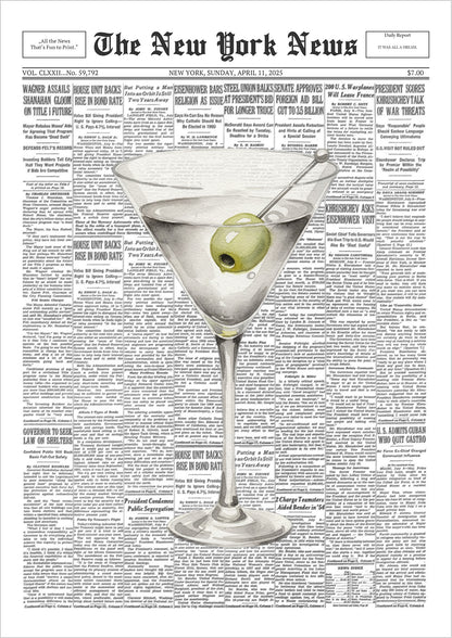 Poster Martini – Newspaper freigestellt