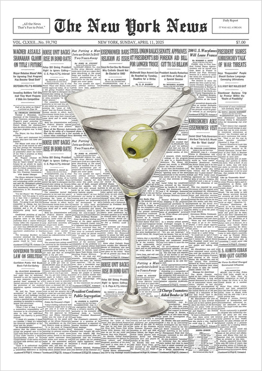 Poster Martini – Newspaper freigestellt
