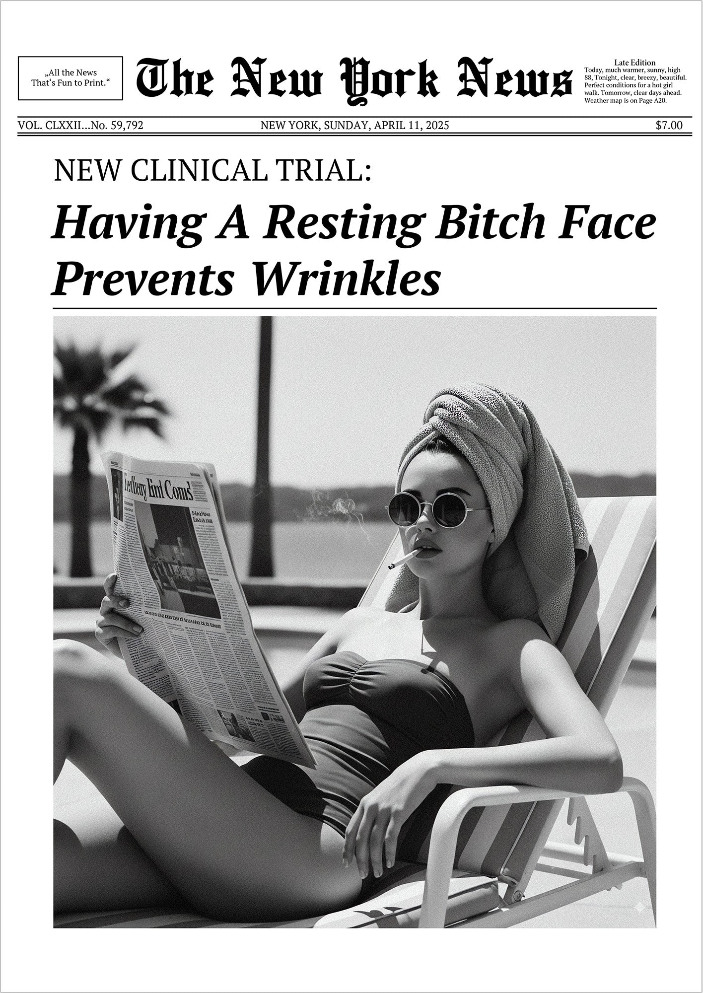 Poster Having A Resting Bitch Face Prevents Wrinkles freigestellt