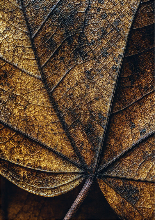 Poster Herbst Blatt Nahaufnahme freigestellt auf weißem Hintergrund