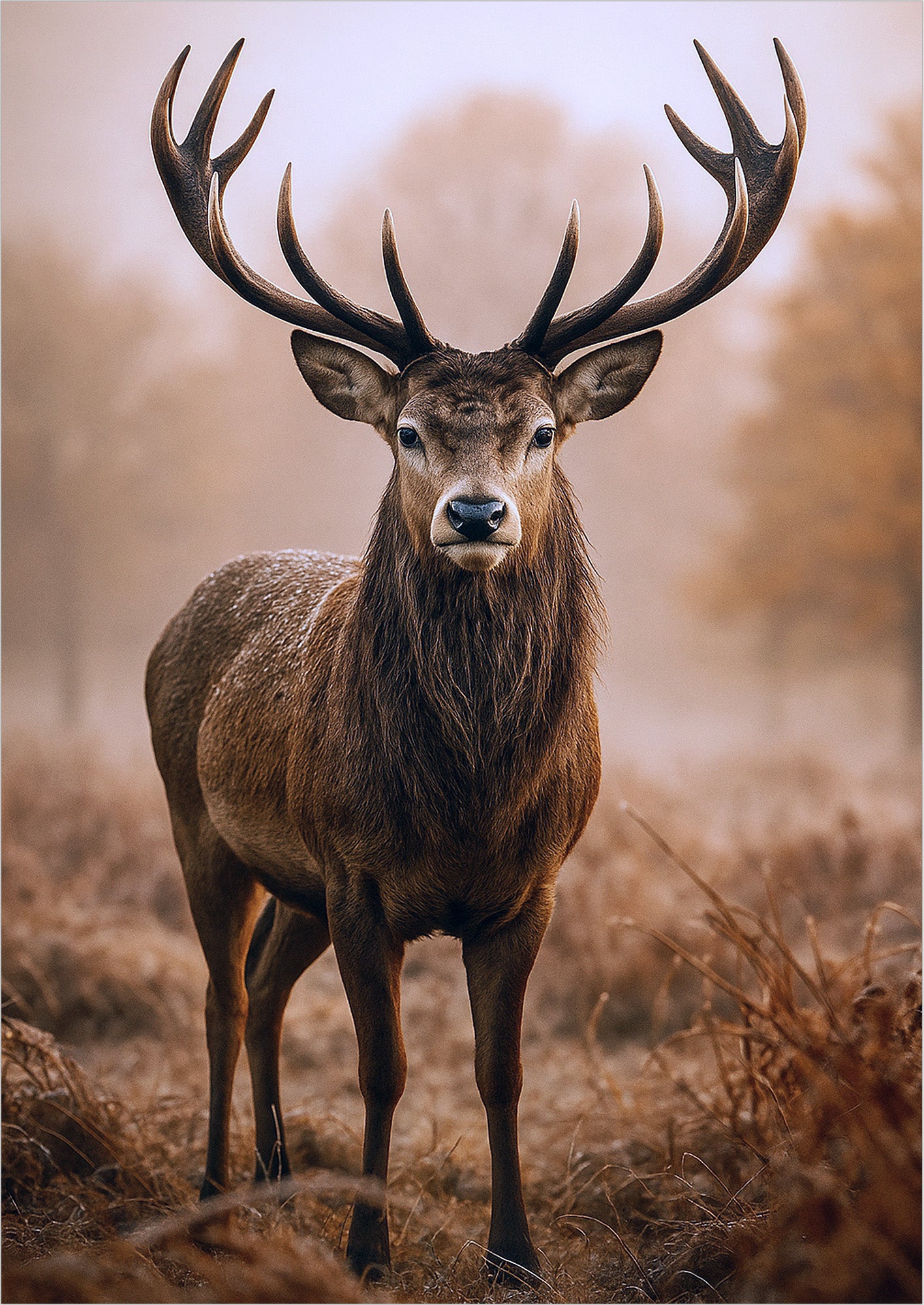 Poster Hirsch im Herbst freigestellt