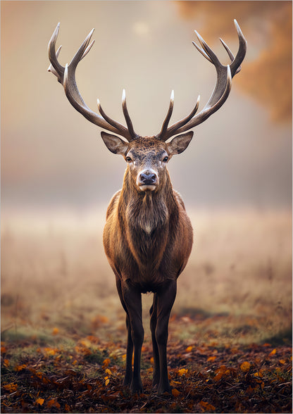 Poster Hirsch in Goldenem Licht freigestellt