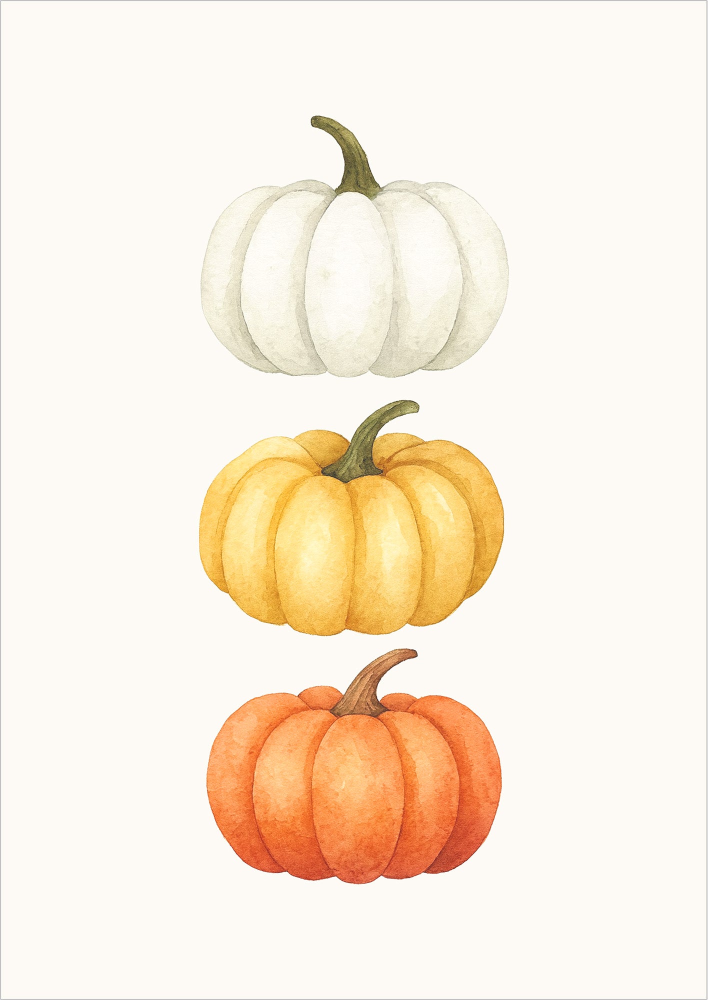 Poster 3er Kürbis Illustration Watercolor freigestellt