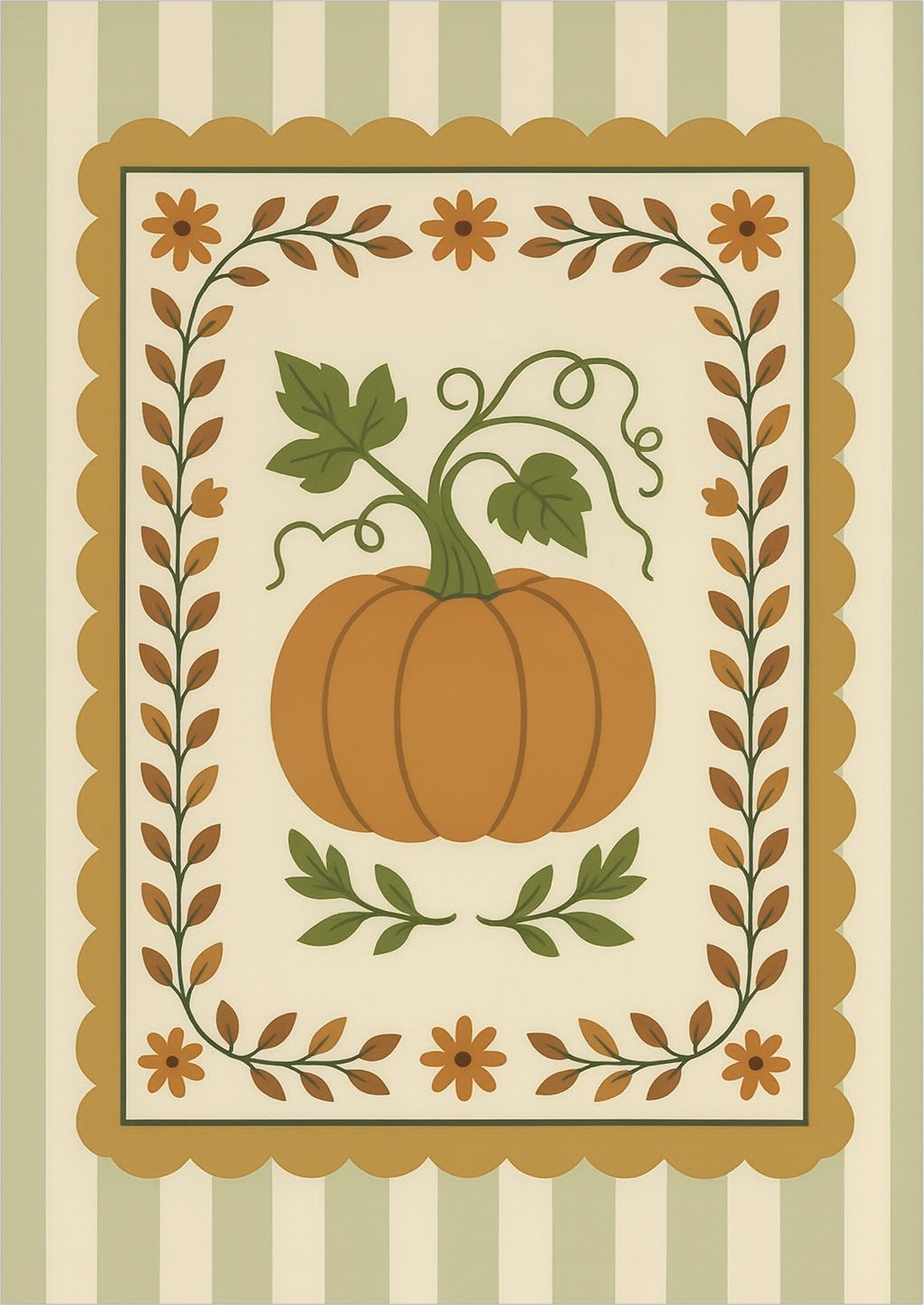 Poster Kürbis Ornament Illustration freigestellt