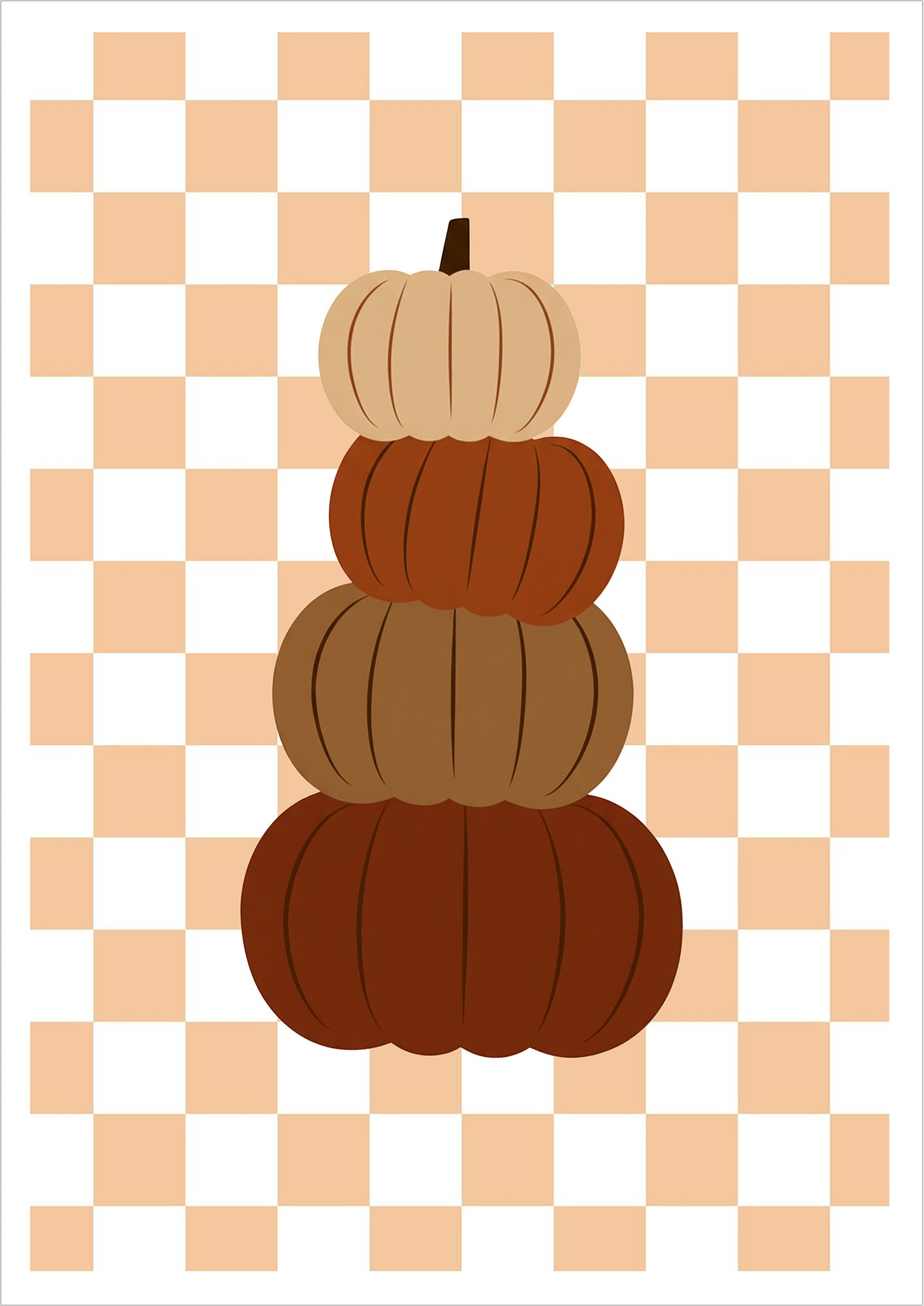 Poster Kürbis on Squares Illustration freigestellt