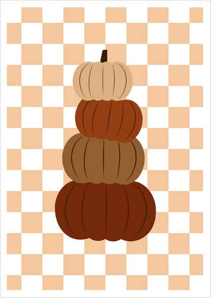 Poster Kürbis on Squares Illustration freigestellt