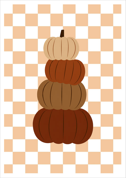 Poster Kürbis on Squares Illustration freigestellt