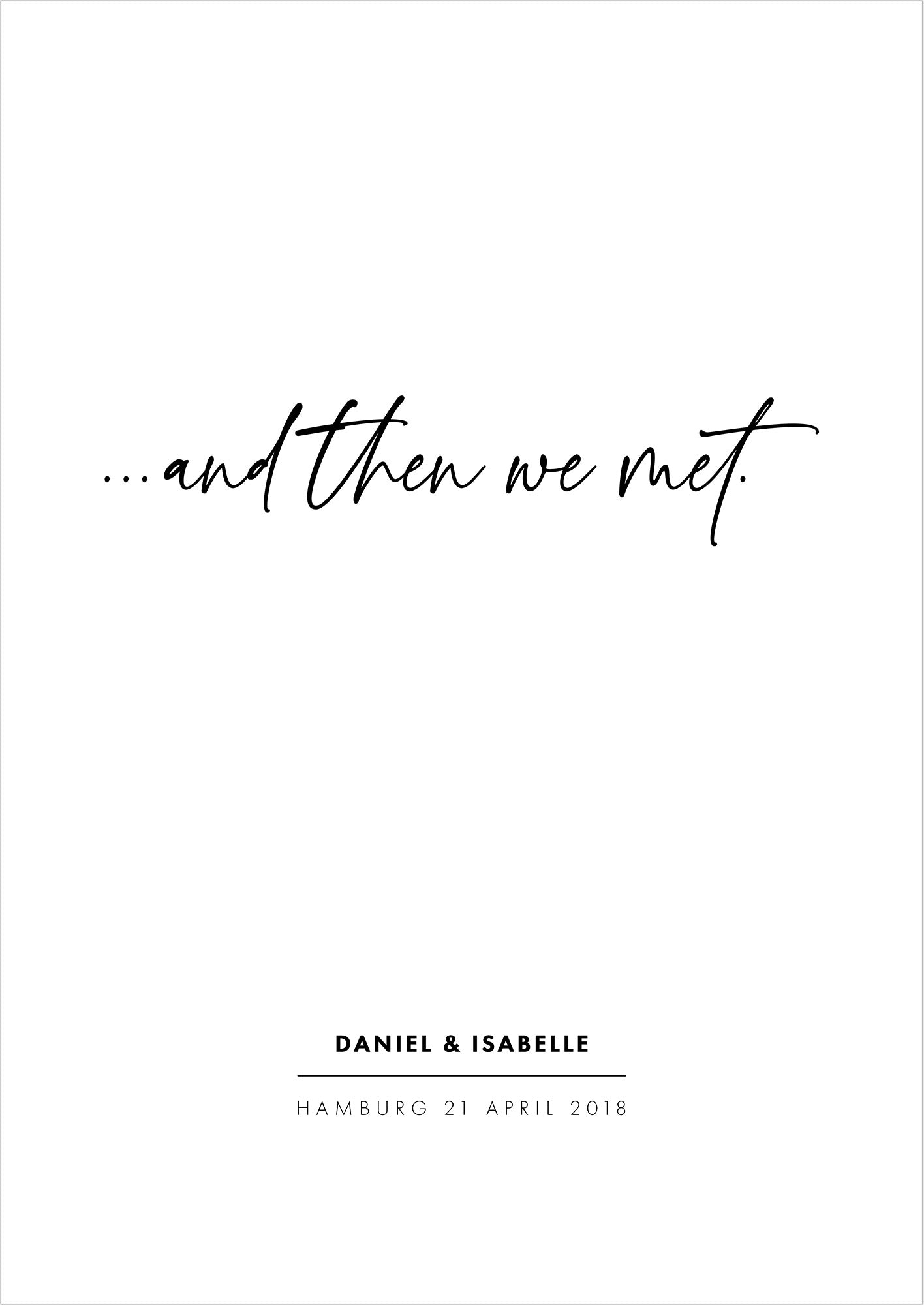 Poster And Then We Met freigestellt