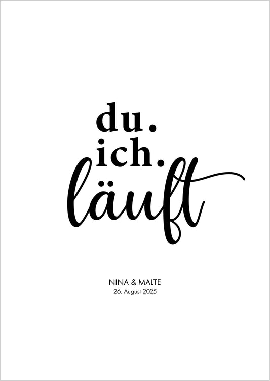Poster Du. Ich. Läuft freigestellt