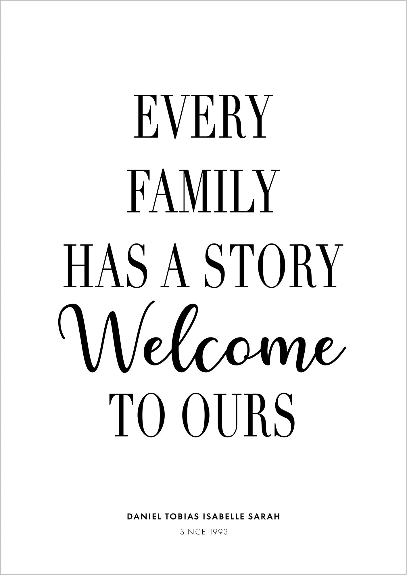 Poster Every Family Has A Story freigestellt