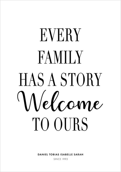 Poster Every Family Has A Story freigestellt