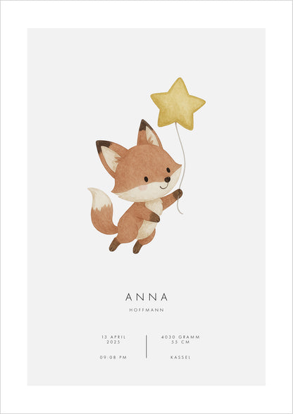 Poster Kleiner Fuchs freigestellt