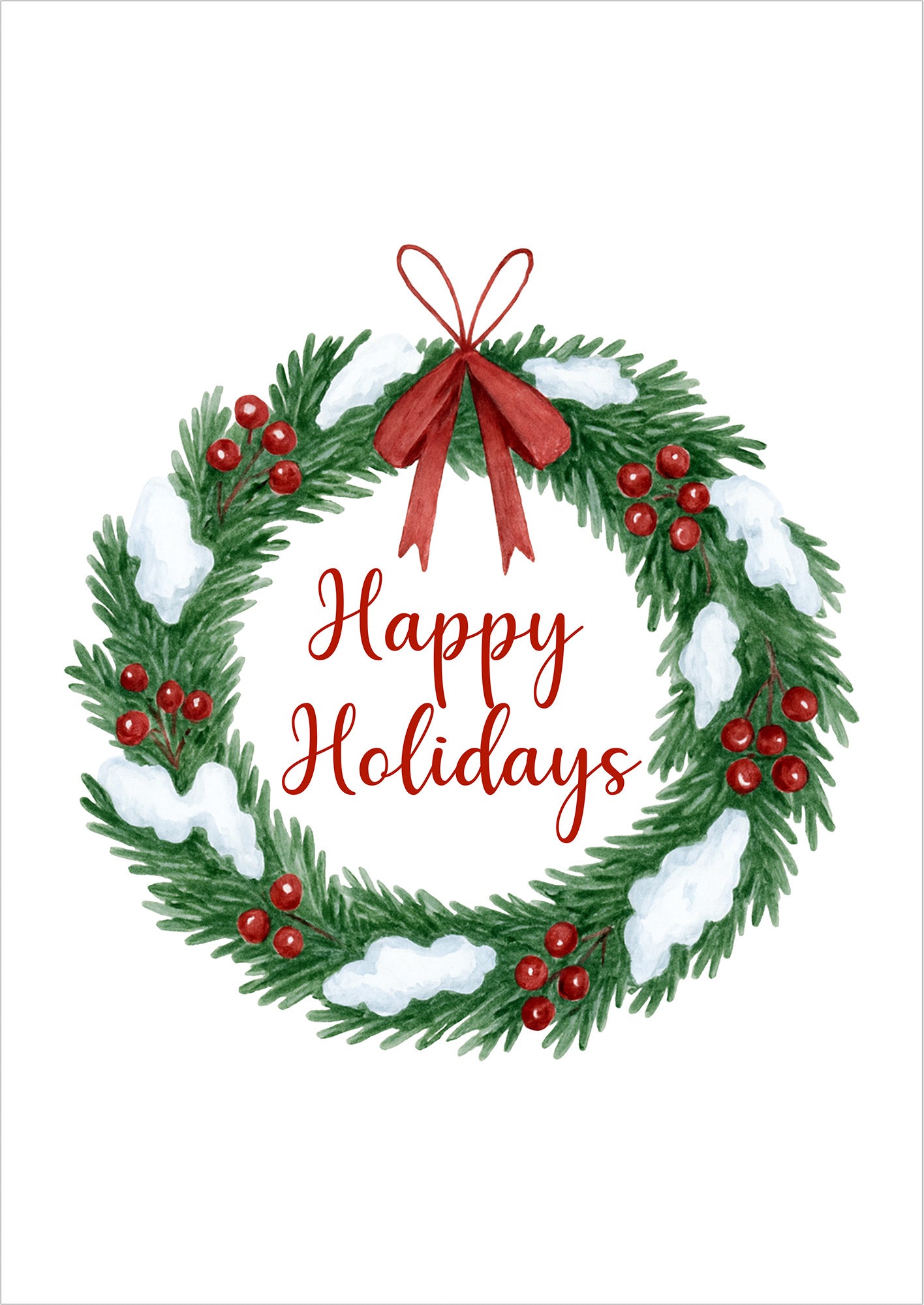 Poster Happy Holidays Weihnachtskranz Illustration freigestellt